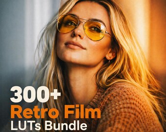 300+ Cinematic Film LUTs Bundle | 90's Inspired Color Grading | BMD Film, Alexa Log-C, Sony S-Log, Canon C-Log, DJI D-Log | Rec.709 LUTs
