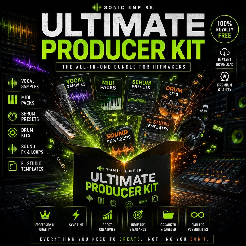 Kit de producción con más de 2000 sonidos / Muestras, presets para Serum, voces, MIDI, FL Studio, Ableton y Logic Pro. imagen 6