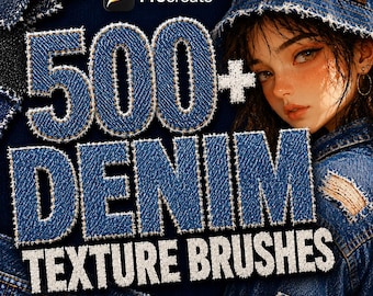 Procreate Denim Texture Brushes | Jeans Fabric, Denim Patch Texture Brush Set, Textile Brushes for Procreate iPad