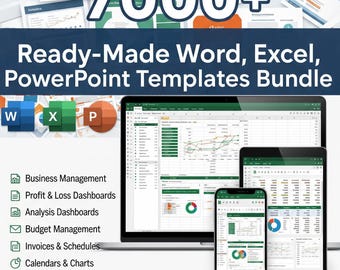 7000+ Editable Word Excel PowerPoint Templates | Business Budget Dashboards Invoices Calendars CV and Project Trackers and many More