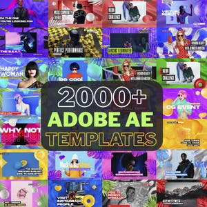 2000+ Adobe After Effects Templates Bundle, Video Animation Pack, Social Media Motion Graphics, YouTube Instagram TikTok Reel, Broadcast Kit