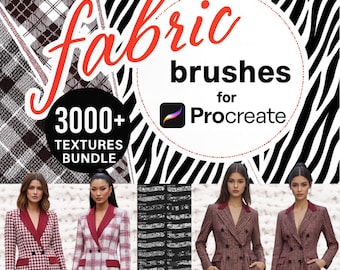 Procreate Fabric Brushes Bundle | Fabric Texture Stamps for Fashion Designers | Procreates Clothing and Textile Brush Set