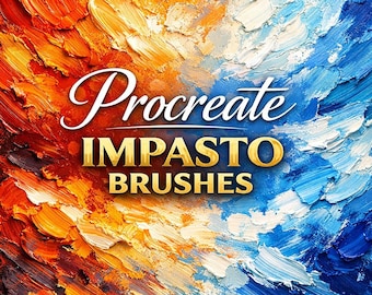 Procreate Impasto Brushes Set | Thick Oil Paint Texture Brushes | Palette Knife Acrylic Style | Digital Painting Brush Pack for iPad