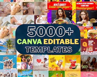 5000+ Canva Editable Templates Bundle | Social Media, Business, Branding, Marketing, Posters, Flyers, Instagram, Facebook, Pinterest & More