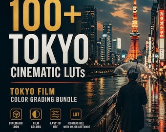100+ Tokyo Japan Cinematic LUTs | Urban Film Look Color Grading Pack for Premiere Pro, CapCut & DaVinci Resolve | Travel Video LUTs