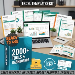 2000+ Premium Most wanted Excel Templates Kit | Sales Trackers, HR Sheets, Budget Planners, Shortcuts | Ready To Use | Instant Download
