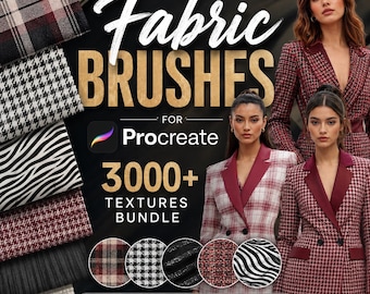 Procreate Fabric Brushes Bundle | Fabric Texture Stamps for Fashion Designers | Procreates Clothing and Textile Brush Set