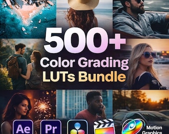 500+ Professional Color Grading LUTs Pack | Cinematic Video Presets | Film Style LUTs | Mobile & Desktop