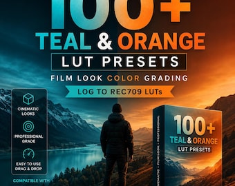100+ Teal & Orange LUT Presets | Film Look Color Grading | LOG to Rec709 LUTs