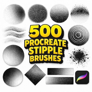 Pinceles de sombreado punteado para tatuajes e ilustración de Procreate / Paquete definitivo, Stipple Studio y técnicas de sombreado con trama