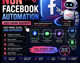 N8N Facebook Automation | Zero Coding Required Just Point, Click, and Automate | Triggers, Page Actions, AI Agents | Real-Time Automation
