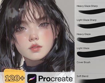 Procreate Portrait Brushes Bundle | Realistic Hair, Skin, Texture & Pencil Brushes | Painting, Shading, Sketch Pack for Digital Artists