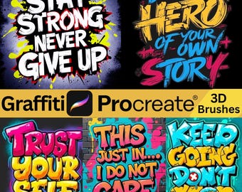 Graffiti Procreate Brushes Bundle | Graffiti Brushes for Procreate | Neon, King, 3D, Spray Paint & Street Art Brush Pack