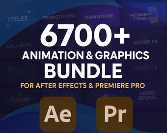6700+ Motion Graphics Bundle for After Effects & Premiere Pro, Slideshows, Titles, Transitions, Instagram Social Media Elements, Sound FX