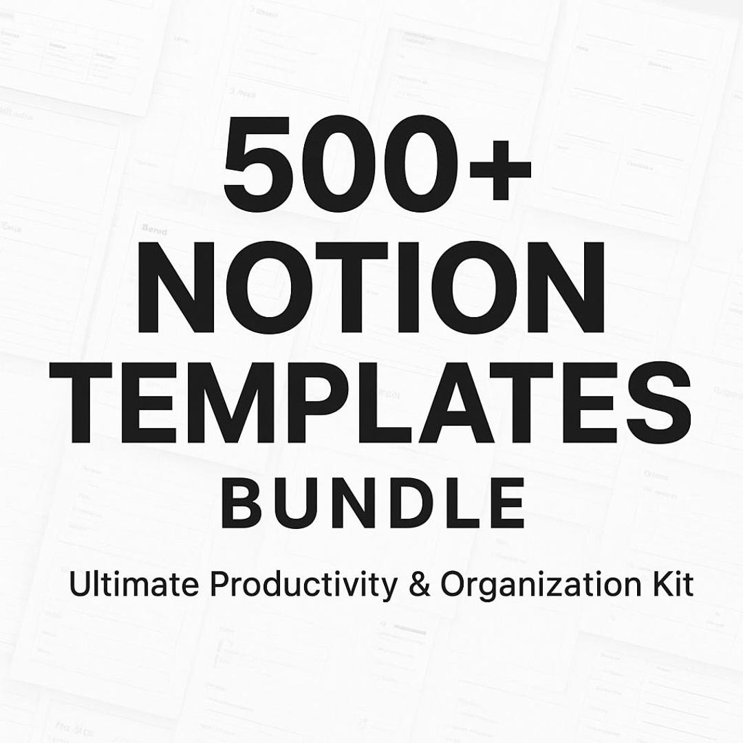 500+ Notion Templates Bundle | Ultimate Notion Planner Dashboard Pack ...