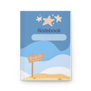 Beach-Themed Hardcover Journal, Nautical Notebook for Beach Lovers, Ocean Wave Journal, Travel Diary, Gift for Sea Enthusiasts