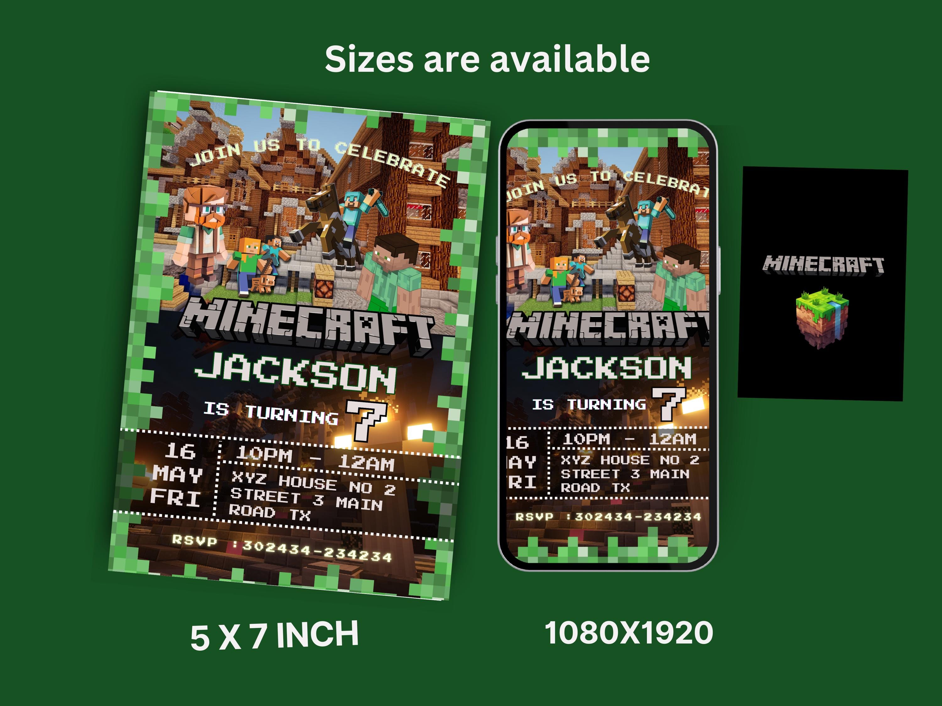 Fast Canva Minecraft Invite w/ Etsy Link