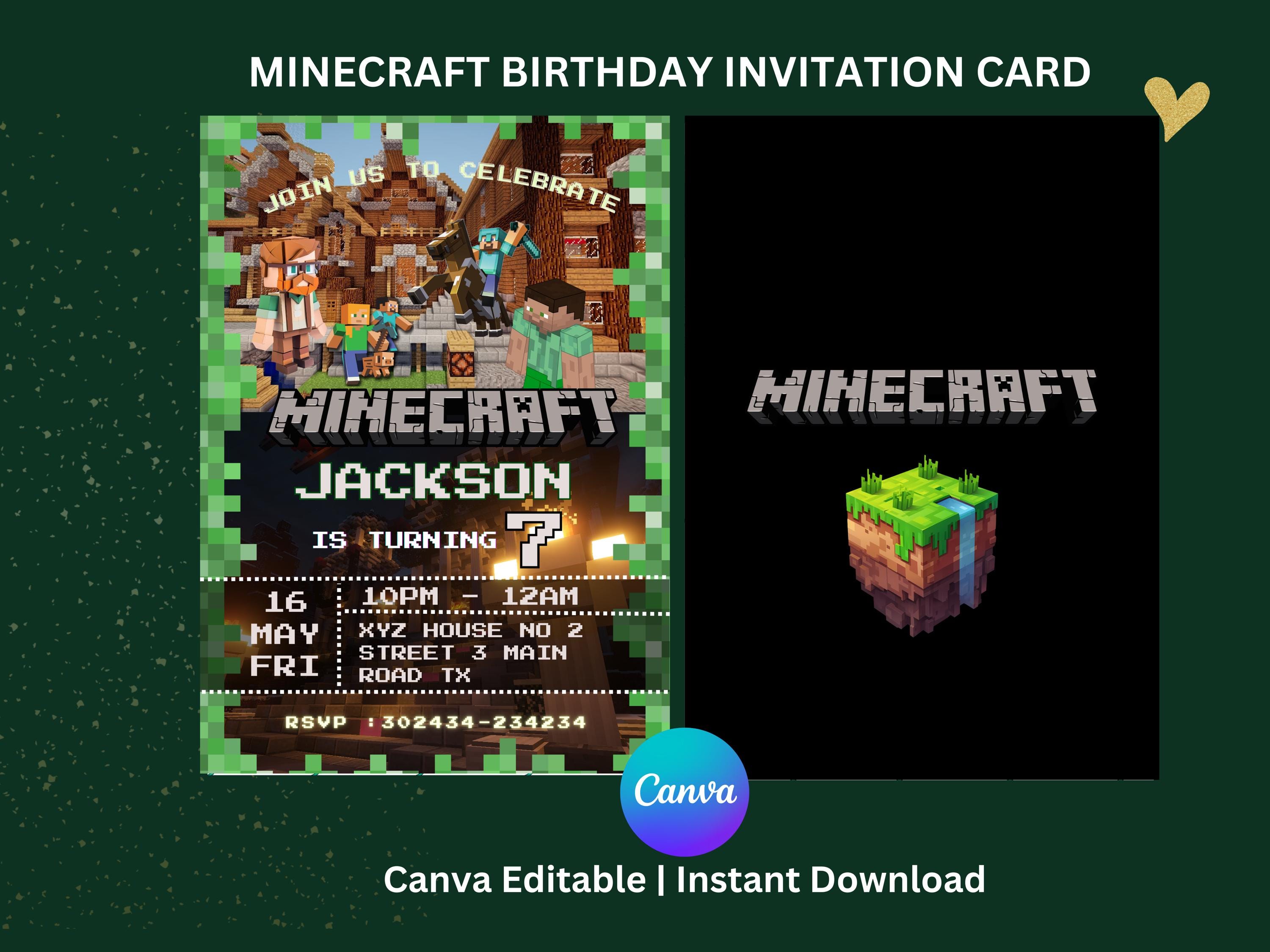 Fast Canva Minecraft Invite w/ Etsy Link