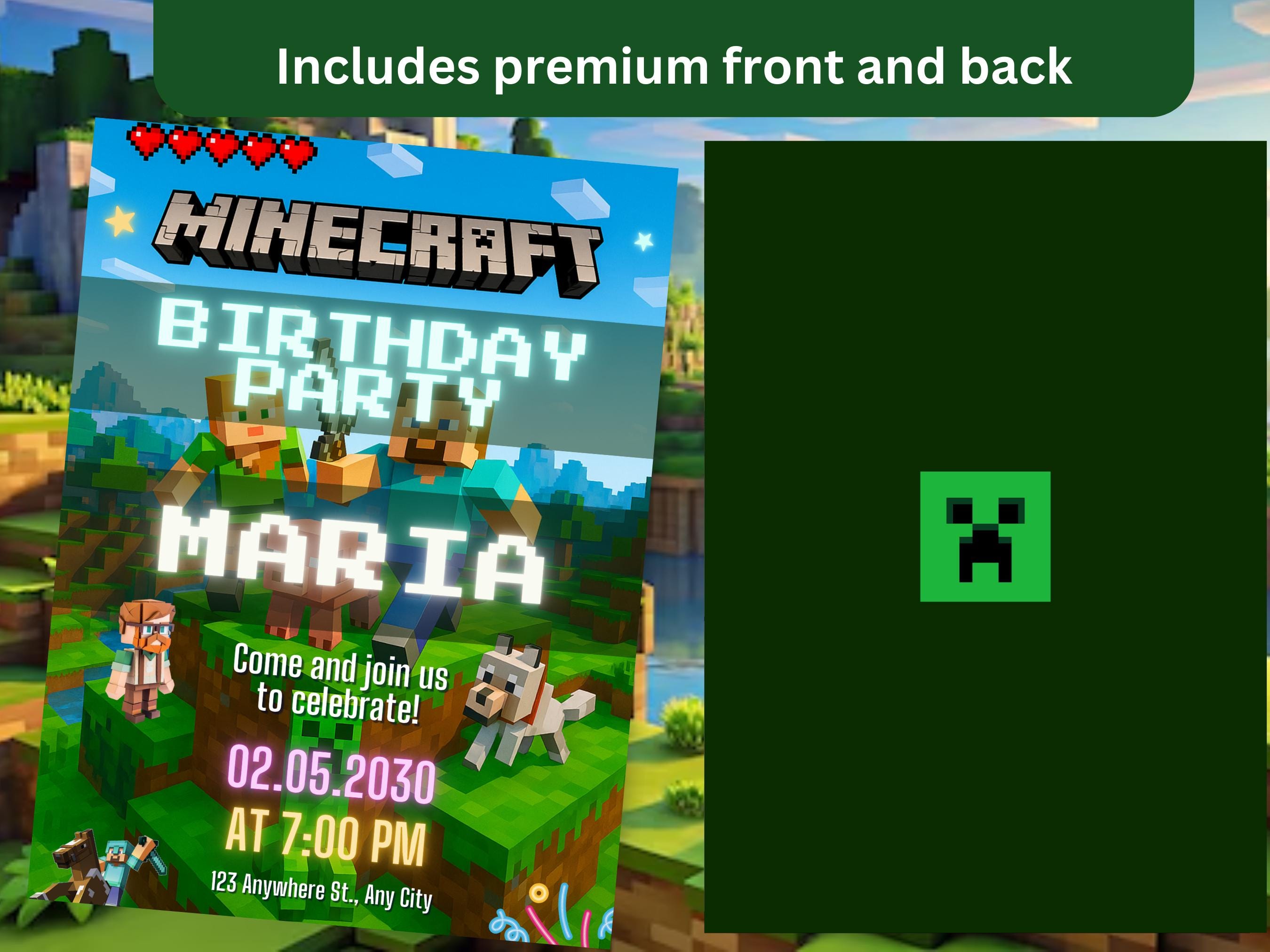 Minecraft Invitation - 2 Sizes