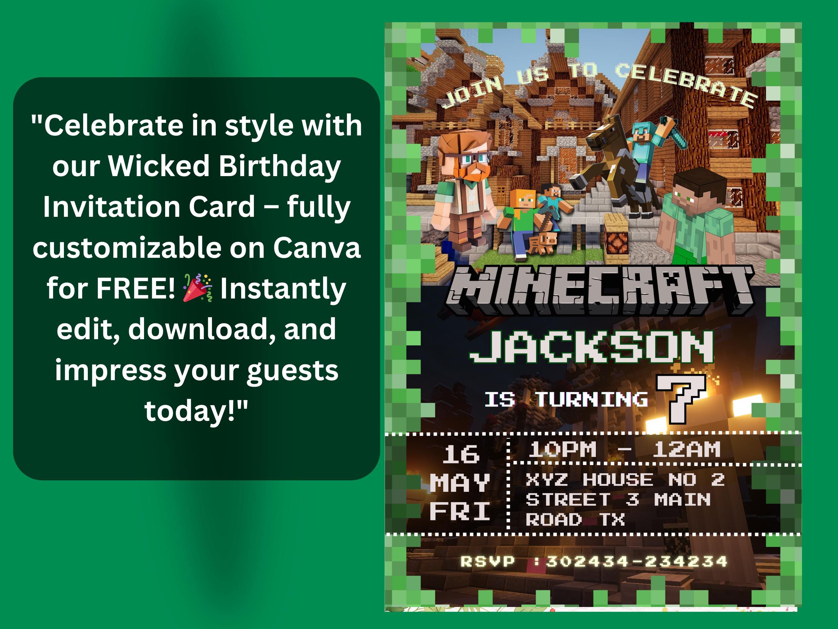 Fast Canva Minecraft Invite w/ Etsy Link
