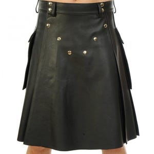 Genuine Leather Black Gladiator Kilt