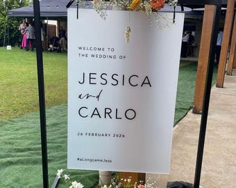 Custom Minimalist Acrylic Wedding Welcome Entrance Sign, Wedding Decorations, Wedding Event Signage, Welcome to our Beginning