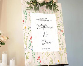 Custom Wildflowers Wedding Welcome Sign, Wildflowers Acrylic Wedding Sign, Floral Wedding Welcome Sign, Wildflower Wedding Decorations