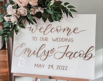 Welcome to Wedding Acrylic Sign, Wedding Engagement Reception Signage, Event Signage, Bridal Shower Sign, Wedding Decoration