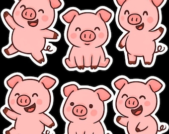 Baby varken clipartbundel, kawaii Piggy PNG, shirtzakontwerp (directe download)