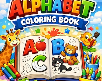 Alphabet Coloring Book for Kids: Educational ABC Printable (Instant Download)