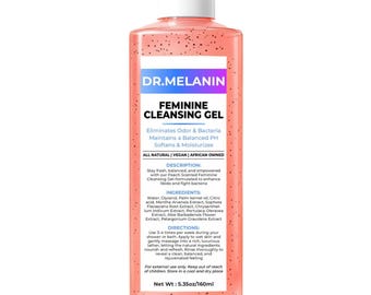 Peach Yoni Cleansing Gel, Yoni Wash, pH-Balanced Intimate Cleanser, Natural Feminine Hygiene, 5.35 oz Bottle