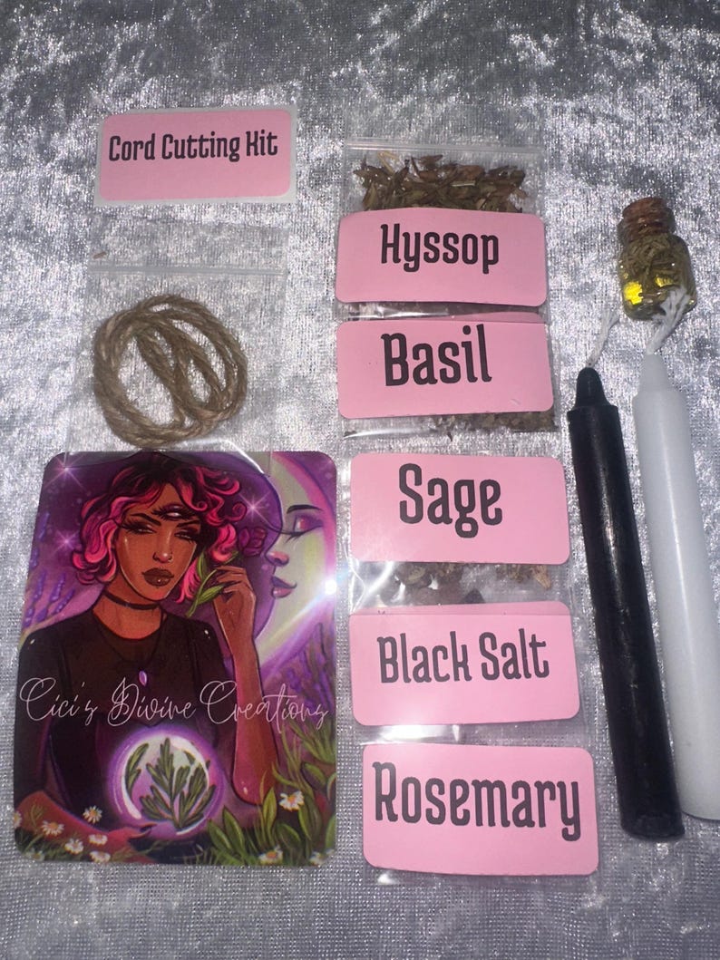 Cord Cutting Ritual Kit – Release and Cleanse With Black & White Candle ...