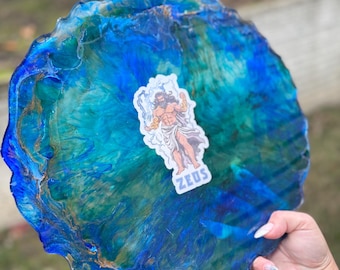 Zeus Offering Tray | King of the Gods Resin Altar Tray | Storm & Sky Deity Shrine | Greek God Zeus Devotional Plate