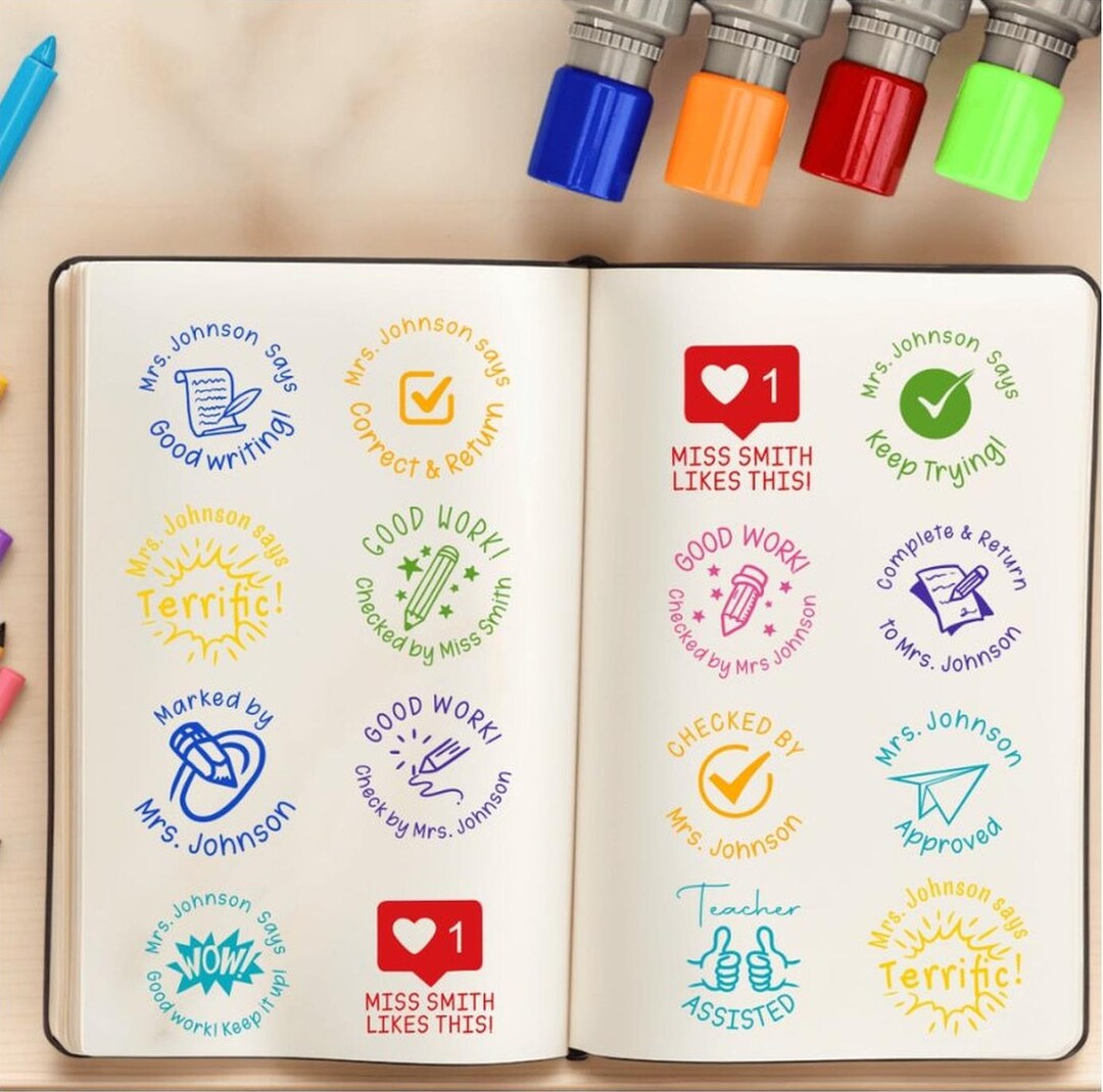 With Comment Stamp Gift for Teachers, Teacher Comments Stamp, Custom Teacher Stamp ...