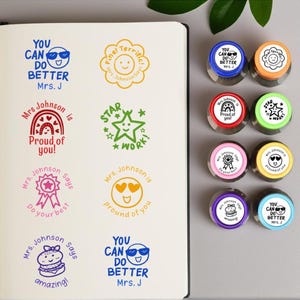 Sello personalizado para docentes, frases inspiradoras y de aliento, sello para el aula, sello para maestros de escuela, sello para maestros, sello para el aula.