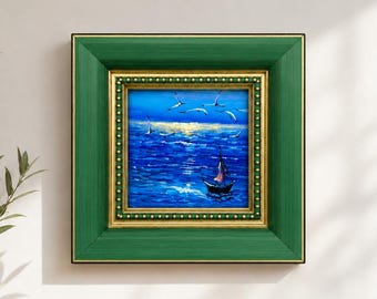 Original Oil Painting, Sea Wall Art, Seascape Wall Art, Framed Art, Canvas Wall Art