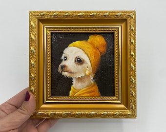 Oryginalne obrazy olejne, obrazy ścienne z psami, dekoracje ścienne do pokoju dziecięcego, obrazy w ramkach, obrazy ścienne na płótnie