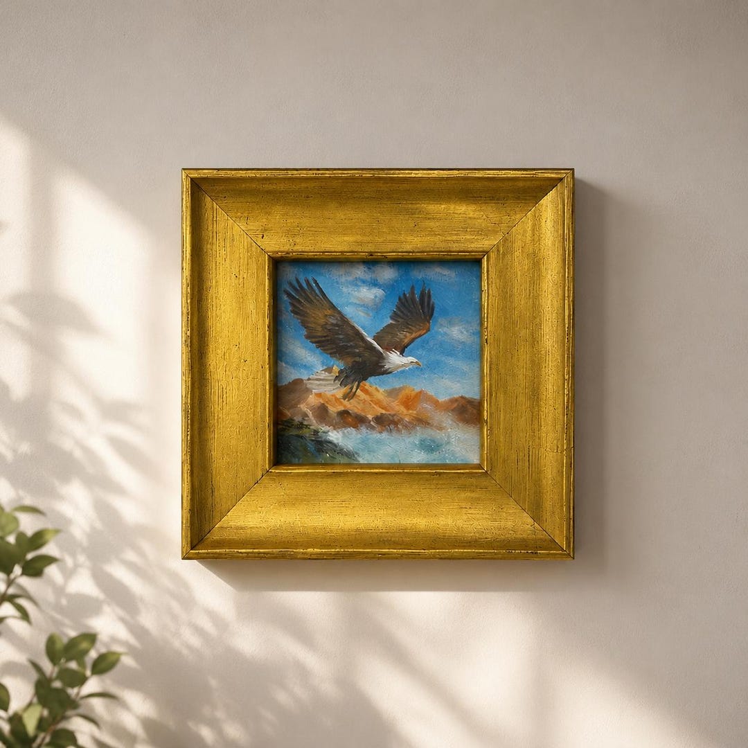 Original Oil Painting, Eagle Wall Art, Animal Wall Art, Framed Art ...
