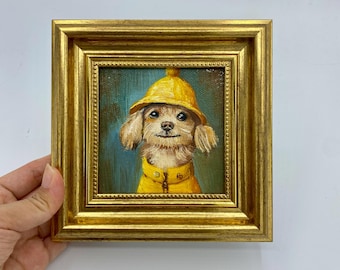 Oryginalne obrazy olejne, obrazy ścienne z psami, dekoracje ścienne do pokoju dziecięcego, obrazy w ramkach, obrazy ścienne na płótnie