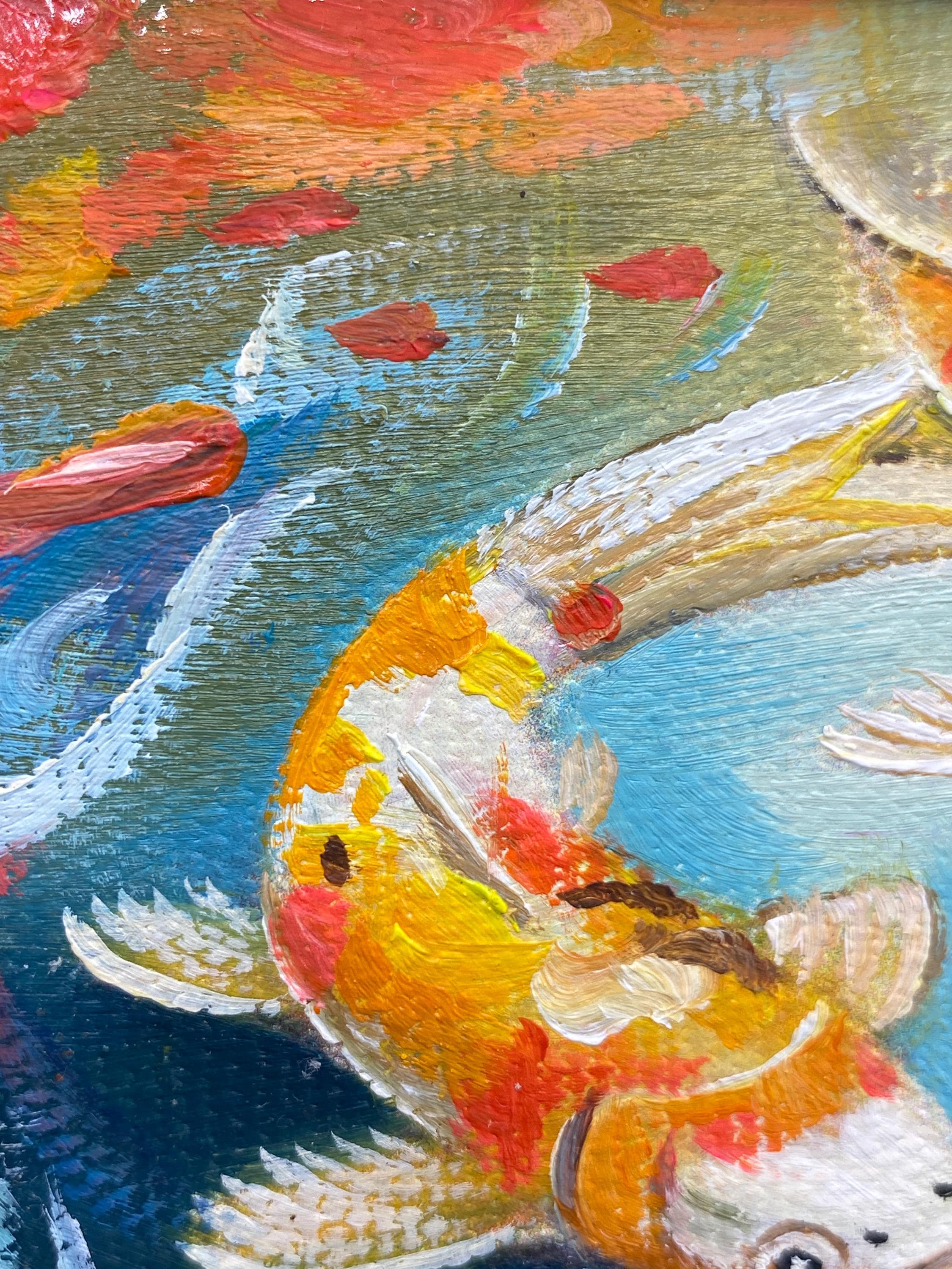 Original Oil Painting, Small Framed Original Art, 4x4 Inch Canvas