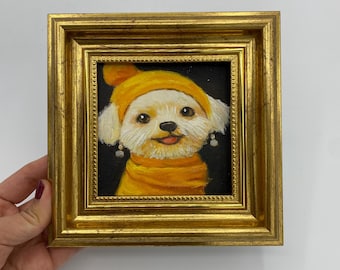 Oryginalne obrazy olejne, obrazy ścienne z psami, dekoracje ścienne do pokoju dziecięcego, obrazy w ramkach, obrazy ścienne na płótnie