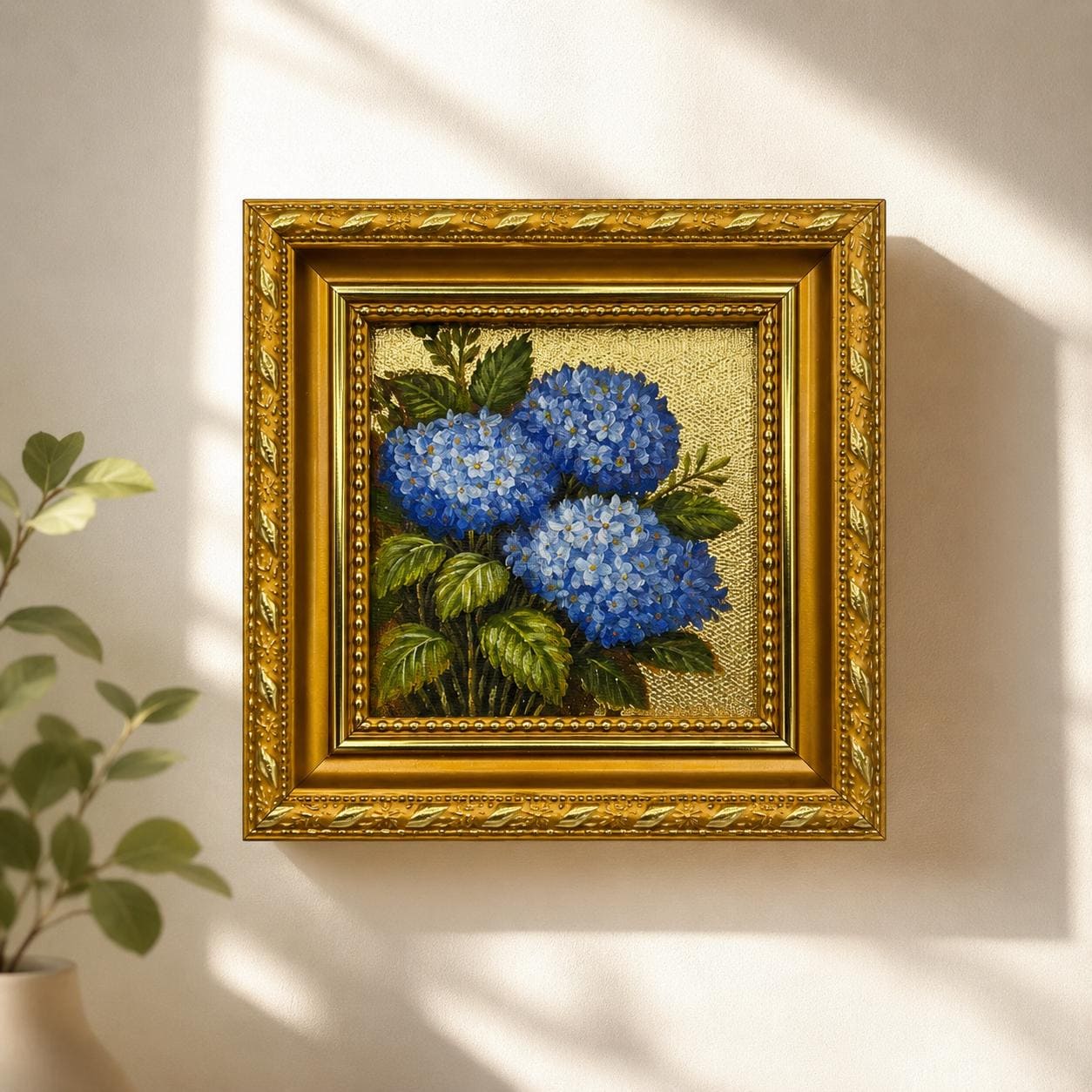 Oil Painting Original Art, Hydrangea Canvas Wall Art, Framed Wall