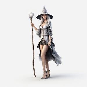 Enchanted White Witch Life-Size Cutout: Halloween Decor, Cosplay Prop