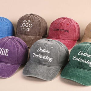 Casquette avec texte brodé personnalisé, casquette avec logo personnalisé, casquette de baseball vintage, EVJF, chapeaux de fête de mariée, cadeau pour nouveau papa et maman