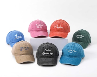 Custom Text Embroidered Baseball Cap, Personalized Unisex Hat