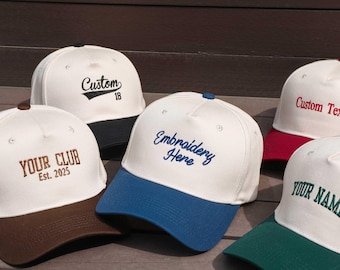 Custom Embroidered Baseball Hat, Personalized Text Logo Cap