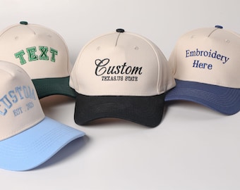 Personalized Embroidered Baseball Cap, Custom Text Hat