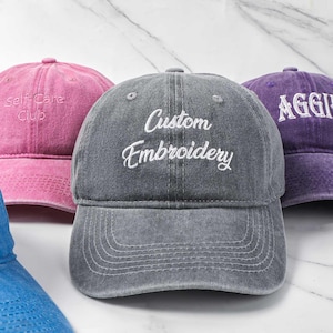 Gorra de béisbol vintage con texto personalizado bordado, gorra de béisbol unisex, regalo para papá y mamá primerizos.