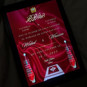 Invitation digitale de mariage marocain | Faire-part animé personnalisé | Digital moroccan wedding invite