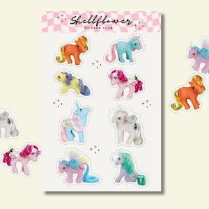 My little Pony Sticker Bogen | Vintage My Little Pony 90er Jahre | Junk Journal | Reise-Sammelalbum | Bujo | Kindle Aufkleber